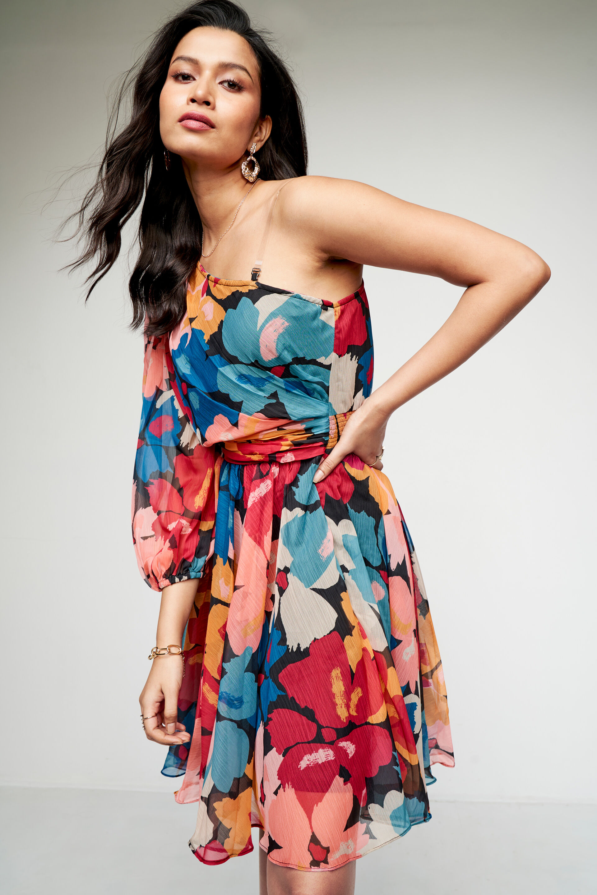 Flora And Fauna Flared Dress, Multi Color, image 4